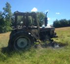 Contractor has lucky escape as tractor goes on fire in hay field