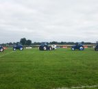 Marty Morrissey takes on the challenge of tractor football at the Ploughing