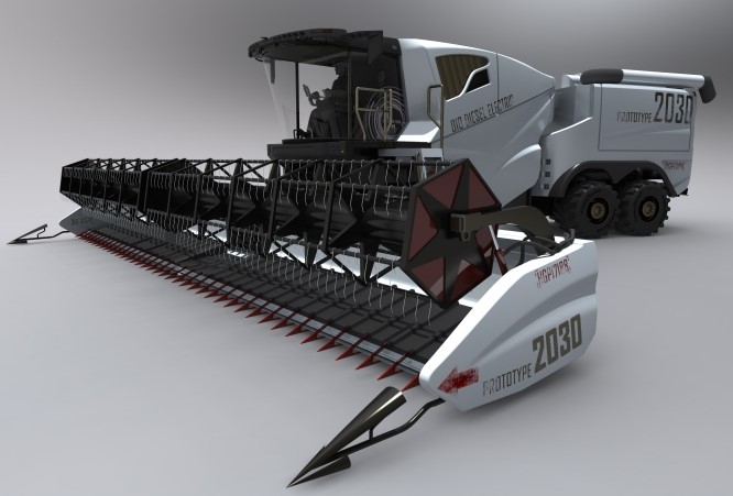 Articulated combine harvester