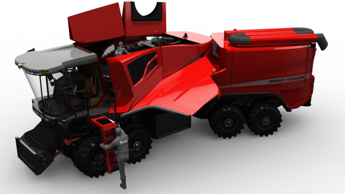 Articulated combine harvester