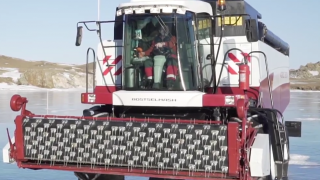 Video: Watch a high-powered tractor and combine ‘skating’ on ice