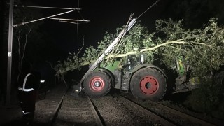 Tractor crashes onto UK rail line blocking major routes