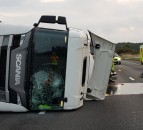 Pics: 10-mile stretch of motorway closed after milk tanker crash