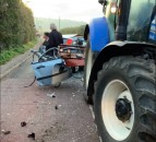 Video: Close call for driver following costly collision