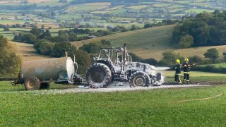 Farmer says ‘we need our local fire station’ after his tractor goes up in flames