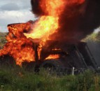 Tractor destroyed by fire in Devon