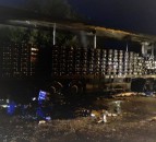 3,000L of milk spilt onto the M40 as truck catches fire