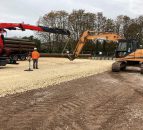Work underway to repair damaged flood defence in Lowdham
