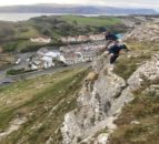Watch: Abseiling rescue officer saves stranded ewe with one hand