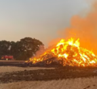 Firefighters tackle blaze of 800t of straw bales in Hampshire