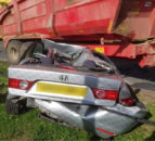 Video: Tractor and car driver escape serious injury in head-on collision