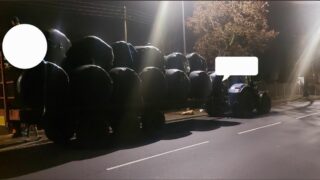 Tractor carrying 20 unstrapped bales stopped by police