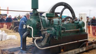 Early Crossley oil engine rescued from feed mill