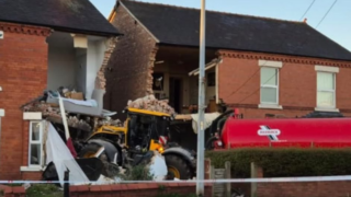 Tractor strikes two houses in Chester following collision