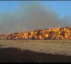 12,000t of straw bales erupt into flames at former RAF base