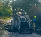 UK farmer warns of summer fire risks after tractor engulfed in flames